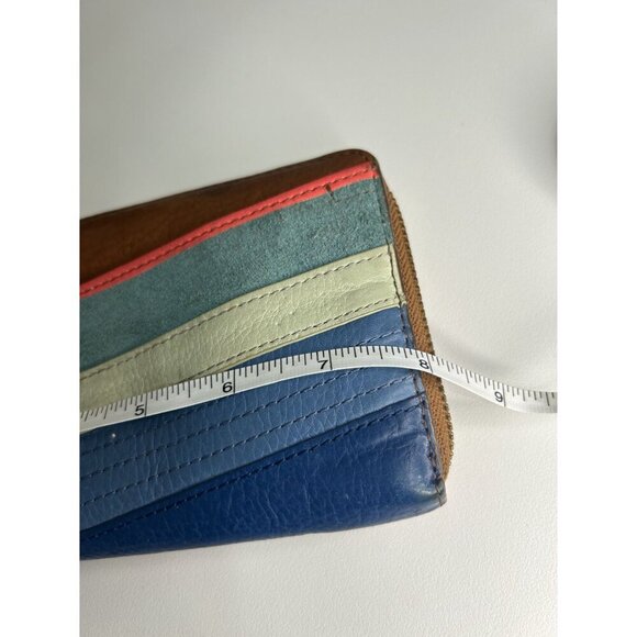 Fossil Caroline Leather Chevron Colorful Zip Around RFID Wallet - Picture 4 of 10